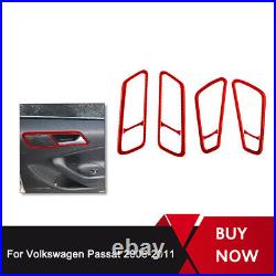 Red Carbon Fiber Interior Full Set Trim Sticker For VW Passat 2006-2010