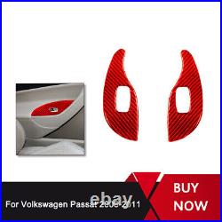 Red Carbon Fiber Interior Full Set Trim Sticker For VW Passat 2006-2010