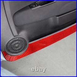 Red Carbon Interior Door Panel Trim Sticker For Fiat 500 Abarth 595 695 2011-19