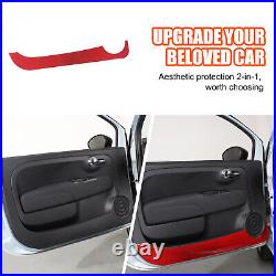 Red Carbon Interior Door Panel Trim Sticker For Fiat 500 Abarth 595 695 2011-19