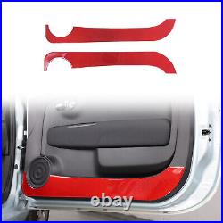 Red Carbon Interior Door Panel Trim Sticker For Fiat 500 Abarth 595 695 2011-19