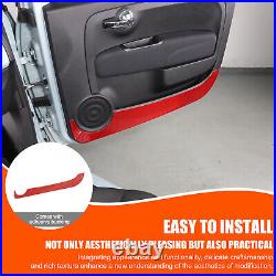 Red Carbon Interior Door Panel Trim Sticker For Fiat 500 Abarth 595 695 2011-19