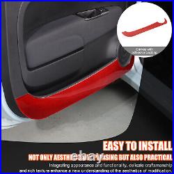 Red Carbon Interior Door Panel Trim Sticker For Fiat 500 Abarth 595 695 2011-19