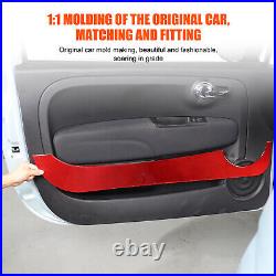 Red Carbon Interior Door Panel Trim Sticker For Fiat 500 Abarth 595 695 2011-19