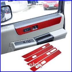 Red Carbon fiber Interior door Armrest panel Trim Sticker For Hummer H2 03-07