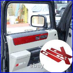 Red Carbon fiber Interior door Armrest panel Trim Sticker For Hummer H2 03-07