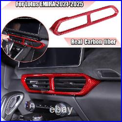 Red Real Carbon Fiber Center Console Air Vent Panel Trim For Lotus EMIRA 2021-25