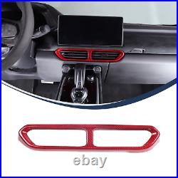 Red Real Carbon Fiber Center Console Air Vent Panel Trim For Lotus EMIRA 2021-25