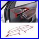 Red Soft Carbon Fiber Interior Door Handle Frame Trim For BMW X1 X2 2023-2024