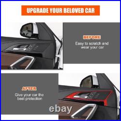 Red Soft Carbon Fiber Interior Door Handle Frame Trim For BMW X1 X2 2023-2024