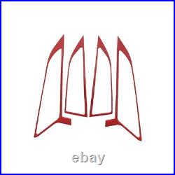Red Soft Carbon Fiber Interior Door Handle Frame Trim For BMW X1 X2 2023-2024
