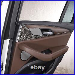 Soft Real Carbon Fiber Interior Door Logo Sticker Trim For BMW X3 2018-2022