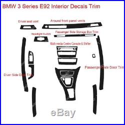 Stylish 5D Reflective Carbon Fiber Interior Trim Sticker For BMW 3 Series E92