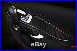 W205 Mercedes Benz C63 AMG Glossy Autoclave Carbon Fiber Interior Overlay Covers
